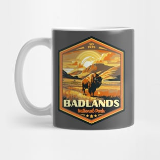 Badlands National Park Vintage WPA Style National Parks Art Mug